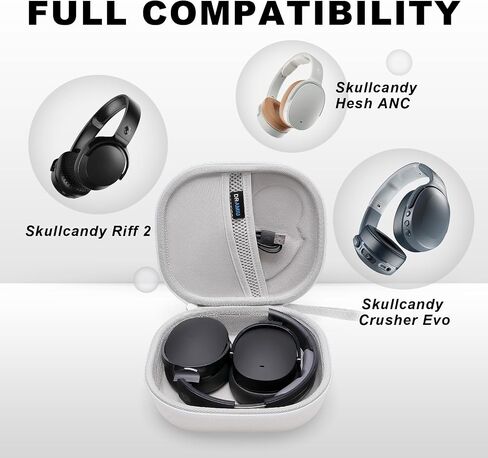 Hard Case Compatible with Skullcandy Crusher Evo/ANC 2/ Riff/ Riff2 Bletooth Wireless Headphones White Case Only in Kuwait