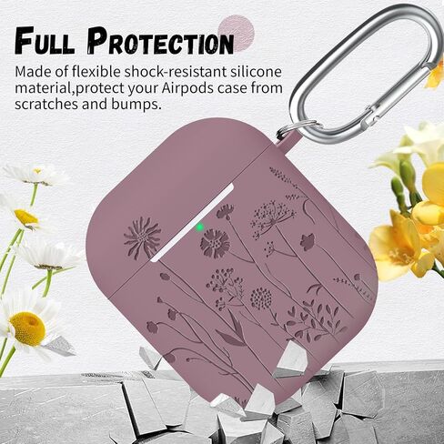 for Airpod Case, Soft Silicone Protective Case Cover Compatible with Apple AirPods 2nd & 1st Generation Case with Keychain (Pink) in Saudi Arabia