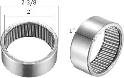 2pcs B1210 Needle Roller Bearings - [3/4 Inch x 1 Inch x 5/8 Inch] Chrome Steel for Transmission Use, Full Complement in Saudi Arabia