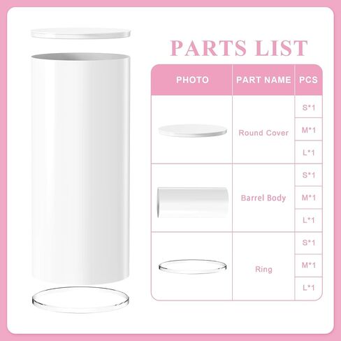 Wokceer Cylinder Pedestal Stands for Party 3Pcs Large Round Cylinder Tables for Parties Pedestal Stand Display Plinth Pillars for Wedding Birthday Party Art Decor 35.4",29.5",23.6" H in Saudi Arabia