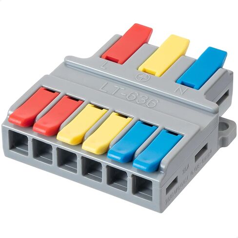 GKEEMARS 10Pcs Wire Connectors, Compact Splicing Connector Push-in Conductor Terminal Blocks (2 in 4 Out) in Saudi Arabia