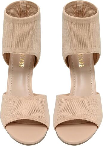 Wedge Sandals for Women Elastic Knit Peep Toe Heels Sandals Comfortable Slip On Wedges Heels Open Toe Summer Ankle Booties Sandals for Women Dressy in Saudi Arabia
