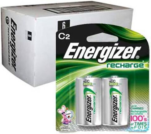 Energizer e2 C2 NiMH Rechargeable Batteries, C, 2/pack - Pack of 6 Total of 12 Batteries in Saudi Arabia