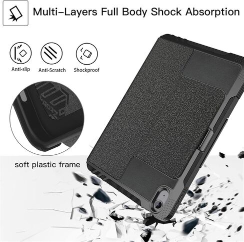 ZtotopCases for New iPad 10th Generation Case 10.9 Inch 2022, [6 Magnetic Stand + Pencil Holder + Auto Wake/Sleep] Full Body Protective Cover Case for iPad 10.9" 10th Gen, Black in Kuwait