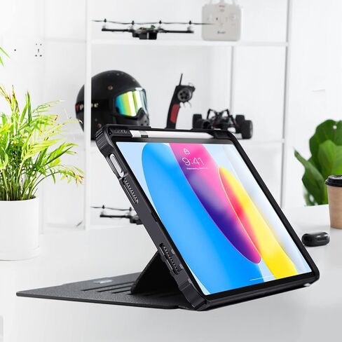 ZtotopCases for New iPad 10th Generation Case 10.9 Inch 2022, [6 Magnetic Stand + Pencil Holder + Auto Wake/Sleep] Full Body Protective Cover Case for iPad 10.9" 10th Gen, Black in Kuwait