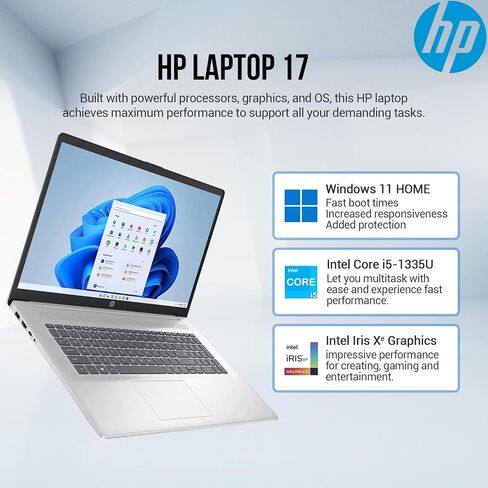 أحدث كمبيوتر محمول HP مقاس 17 بوصة، كمبيوتر محمول للأعمال 17.3 FHD IPS، كمبيوتر محمول Intel Core i5، يتضمن Microsoft Office مدى الحياة، ذاكرة وصول عشوائي 16 جيجابايت و1 تيرابايت SSD، Windows 11 Pro، لوحة مفاتيح رقمية بإضاءة خلفية، HDMI، كاميرا in Kuwait