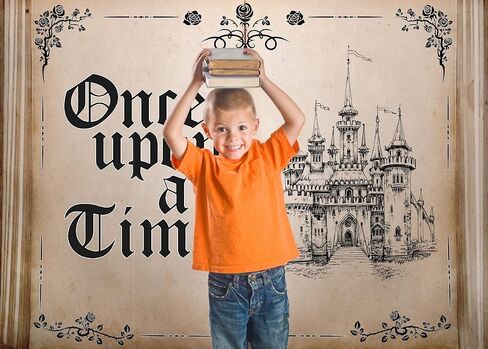 LYCGS 7X5FT Fairy Tale Books Backdrop Once Upon a Time Backdrop Ancient Castle Princess Romantic Photo Background Book Themed Party Background Wedding Birthday Party Decorations Banner X-43 in Saudi Arabia
