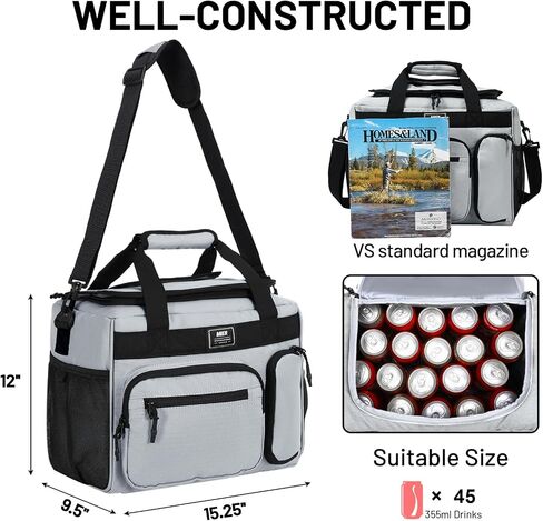 MIER 30L Extra Large Soft Cooler Bag with Trolley Strap, 45-Can, Black in Kuwait