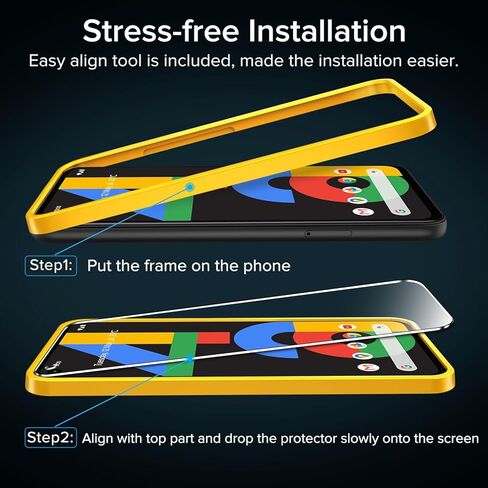 ivoler [6 عبوات] [4 عبوات] واقي شاشة مقوى لهاتف Pixel 4a 4G مع [عبوتين] واقي عدسة الكاميرا من الزجاج المقسى مع [إطار محاذاة سهل التركيب]، طبقة شفافة عالية الدقة مضادة للخدش، 5.8 بوصة in Kuwait