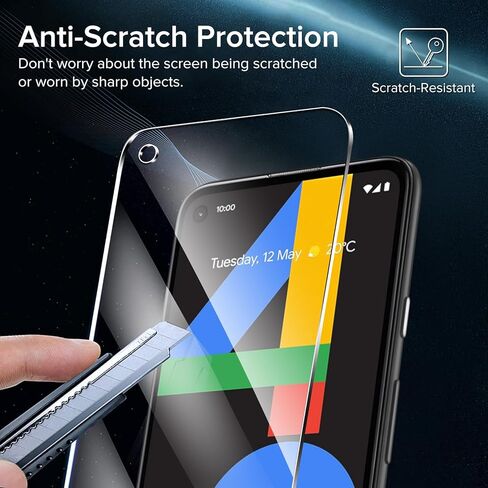 ivoler [6 عبوات] [4 عبوات] واقي شاشة مقوى لهاتف Pixel 4a 4G مع [عبوتين] واقي عدسة الكاميرا من الزجاج المقسى مع [إطار محاذاة سهل التركيب]، طبقة شفافة عالية الدقة مضادة للخدش، 5.8 بوصة in Kuwait