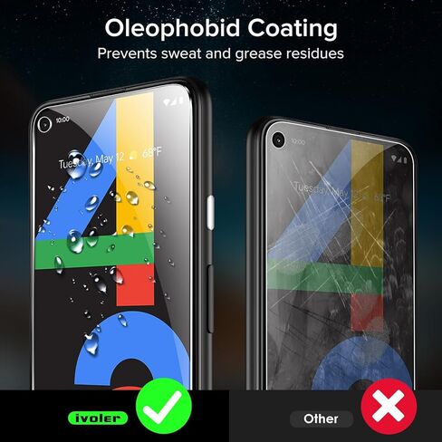 ivoler [6 عبوات] [4 عبوات] واقي شاشة مقوى لهاتف Pixel 4a 4G مع [عبوتين] واقي عدسة الكاميرا من الزجاج المقسى مع [إطار محاذاة سهل التركيب]، طبقة شفافة عالية الدقة مضادة للخدش، 5.8 بوصة in Kuwait