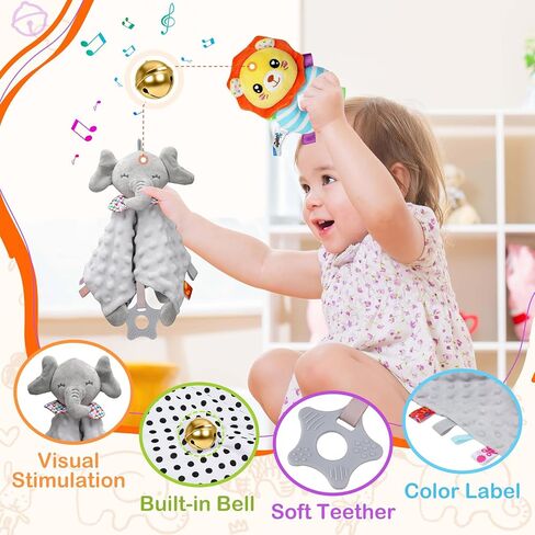 WECOOL Bunny Lovies for Babies, Baby Girl Lovey & Cute Bunny Lovey Blanket for Baby Girl Gift, Bunny Lovies Blanket Gifts for Newborn Baby Girl, Unique Baby Gift, Newborn Baby Girl Gift in Kuwait