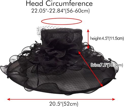 YIDINGCO Women Girl Tea Party Fascinator Hat Church Funeral Cocktail Easter British Organza Veil Dress Hat Cap in Saudi Arabia