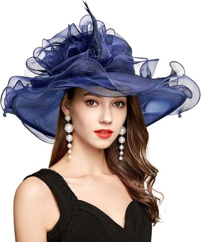 YIDINGCO Women Girl Tea Party Fascinator Hat Church Funeral Cocktail Easter British Organza Veil Dress Hat Cap in Saudi Arabia