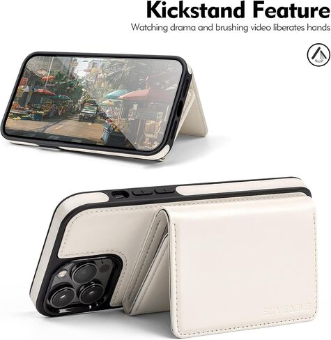 for iPhone 13 Pro Max Wallet Case with Card Holder,Men Women PU Leather RFID Blocking Shockproof Protective Cover Credit Large Capacity Cash Card Slots Kickstand,for Apple 13 ProMax,Black in Saudi Arabia