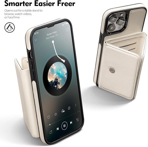 for iPhone 13 Pro Max Wallet Case with Card Holder,Men Women PU Leather RFID Blocking Shockproof Protective Cover Credit Large Capacity Cash Card Slots Kickstand,for Apple 13 ProMax,Black in Saudi Arabia