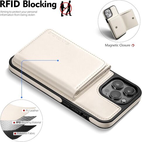 for iPhone 13 Pro Max Wallet Case with Card Holder,Men Women PU Leather RFID Blocking Shockproof Protective Cover Credit Large Capacity Cash Card Slots Kickstand,for Apple 13 ProMax,Black in Saudi Arabia