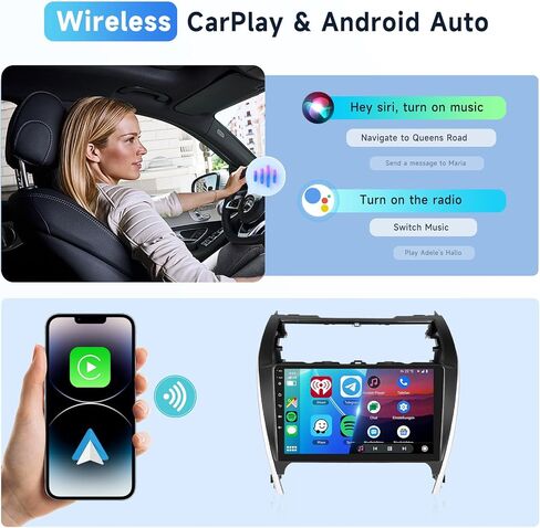 2G+64G Car Radio Stereo for Toyota Camry 2012-2014 with JBL, 10.1 inch Android 13 Touch Screen Wireless CarPlay/Android Auto Head Unit, GPS Navi/WiFi/Bluetooth/Mirror Link/SWC/HD Camera in Saudi Arabia