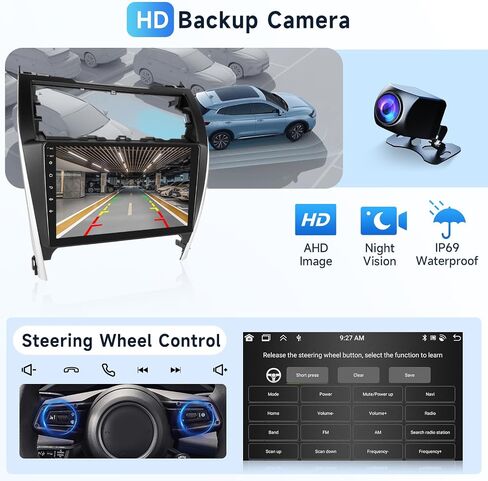 2G+64G Car Radio Stereo for Toyota Camry 2012-2014 with JBL, 10.1 inch Android 13 Touch Screen Wireless CarPlay/Android Auto Head Unit, GPS Navi/WiFi/Bluetooth/Mirror Link/SWC/HD Camera in Saudi Arabia