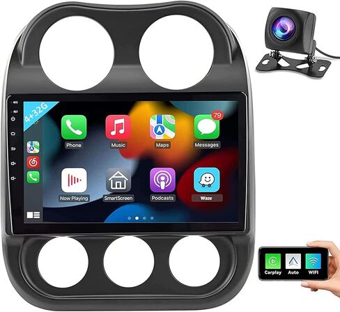 10.2 بوصة 5G واي فاي ستيريو سيارة ترقية راديو ل2010-2016 جيب كومباس باتريوت كاربلاي أندرويد أوتو أندرويد 13.0 دعم FM/AM/RDS 48EQ النسخ المتطابق الخلفي 1080P كاميرا SWC 2RAM+64ROM in Kuwait