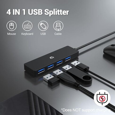 USB Hub, USB Adapter, 5Gbps Transmission Speed, Simplify Connections for Laptops, Xbox, Flash Drives, Hard Drives, Consoles, Printers, Cameras, Keyboards and Mice with USB 3.0 in Saudi Arabia