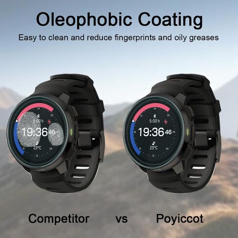 Poyiccot Compatiable for Sunto Ocean Screen Protector, 2Pack 9H Hardness Tempered Glass Screen Protector for Sunto Ocean Smartwatch [Bubble-Free] [Anti Scratch] in Saudi Arabia