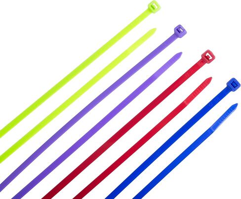 روابط كابل جاردنر بندر CT8-50100ASST، 8 بوصة، 50 رطل. قوة الشد، إدارة الأسلاك/الأسلاك، الاستخدام الصناعي والمنزلي، ربطة عنق بسحاب من النايلون، 100 قطعة، ألوان متنوعة، متعدد الألوان in Kuwait