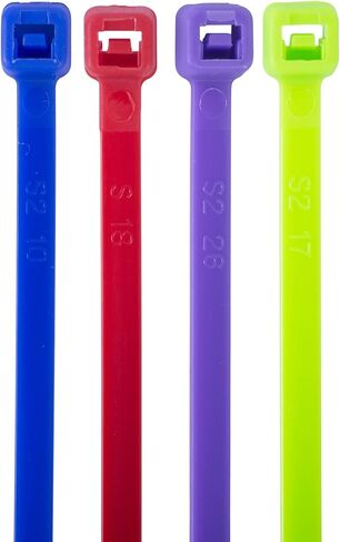 روابط كابل جاردنر بندر CT8-50100ASST، 8 بوصة، 50 رطل. قوة الشد، إدارة الأسلاك/الأسلاك، الاستخدام الصناعي والمنزلي، ربطة عنق بسحاب من النايلون، 100 قطعة، ألوان متنوعة، متعدد الألوان in Kuwait