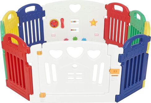 لعبة Dream On Me Imagination Station المكونة من 10 لوحات، آمنة ومستقرة، باب مفصلي، نظام قفل آمن مضاد للأطفال، أقدام مطاطية غير قابلة للانزلاق، بلاستيك متين وغير سام، للاستخدام الداخلي والخارجي متعدد in Kuwait