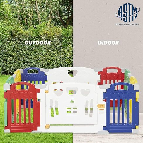 لعبة Dream On Me Imagination Station المكونة من 10 لوحات، آمنة ومستقرة، باب مفصلي، نظام قفل آمن مضاد للأطفال، أقدام مطاطية غير قابلة للانزلاق، بلاستيك متين وغير سام، للاستخدام الداخلي والخارجي متعدد in Kuwait