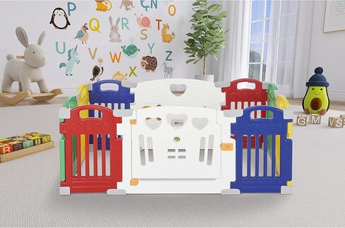 لعبة Dream On Me Imagination Station المكونة من 10 لوحات، آمنة ومستقرة، باب مفصلي، نظام قفل آمن مضاد للأطفال، أقدام مطاطية غير قابلة للانزلاق، بلاستيك متين وغير سام، للاستخدام الداخلي والخارجي متعدد in Kuwait