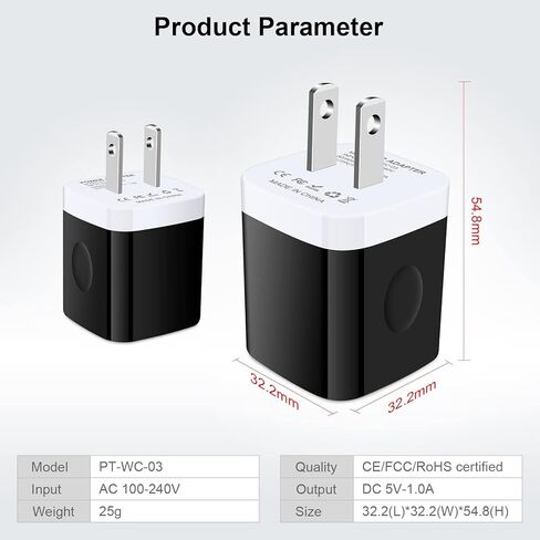 مكعبات شحن، صندوق شاحن USB شاحن جداري Sicodo 3 عبوات توصيل في شاحن الهاتف منفذ واحد للهاتف الخلوي مكعب شحن لهاتف iPhone 15 14 13 12 11 SE Pro X XR XS 8، Samsung Galaxy A15 S23 S22 S21 20 in Kuwait