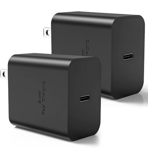 45W USB C شاحن حائط كتلة شاحن سريع للغاية نوع C محول قابس حائط شحن سريع Android Brick متوافق مع Samsung Galaxy S23 Ultra/S23/S23+/S22/S21/S20/Note20/Z Fold 4/Tablet، 2Pack in Saudi Arabia