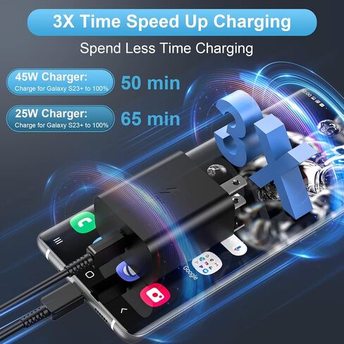 45W USB C شاحن حائط كتلة شاحن سريع للغاية نوع C محول قابس حائط شحن سريع Android Brick متوافق مع Samsung Galaxy S23 Ultra/S23/S23+/S22/S21/S20/Note20/Z Fold 4/Tablet، 2Pack in Saudi Arabia