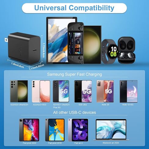 45W USB C شاحن حائط كتلة شاحن سريع للغاية نوع C محول قابس حائط شحن سريع Android Brick متوافق مع Samsung Galaxy S23 Ultra/S23/S23+/S22/S21/S20/Note20/Z Fold 4/Tablet، 2Pack in Saudi Arabia