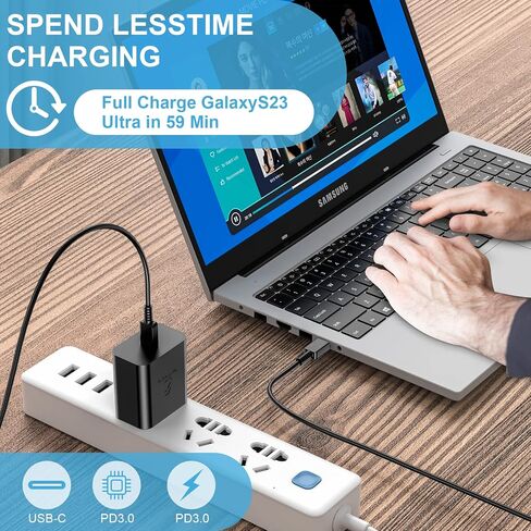 45W USB C شاحن حائط كتلة شاحن سريع للغاية نوع C محول قابس حائط شحن سريع Android Brick متوافق مع Samsung Galaxy S23 Ultra/S23/S23+/S22/S21/S20/Note20/Z Fold 4/Tablet، 2Pack in Saudi Arabia