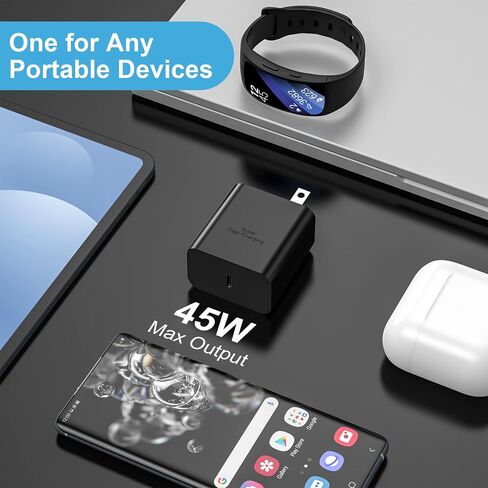 45W USB C شاحن حائط كتلة شاحن سريع للغاية نوع C محول قابس حائط شحن سريع Android Brick متوافق مع Samsung Galaxy S23 Ultra/S23/S23+/S22/S21/S20/Note20/Z Fold 4/Tablet، 2Pack in Saudi Arabia