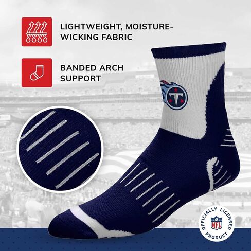 من أجل جوارب Bare Feet NFL Performance ربع الطول - مزيج من البوليستر - للرجال والنساء - أربطة ضغط - جوارب عالية الأداء (Baltimore Ravens - أسود، مقاس متوسط ​​للبالغين) in Saudi Arabia