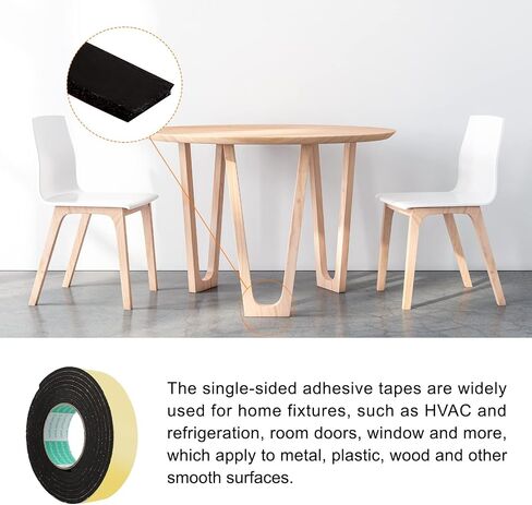 Single-Sided Foam Tape Self Adhesive, [for Home Fixtures, Daily Use] - 12mm x 1mm / 10m / White, Yellow / 1Pcs in Saudi Arabia