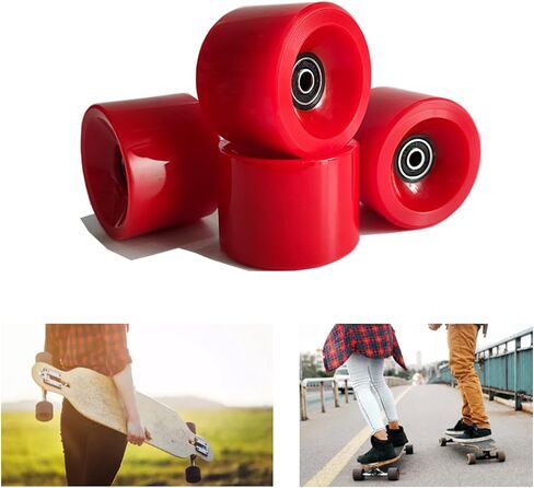70mm Longboard Wheels 80A Contains ABEC-9 Bearings and Spacers,Skateboard Riser Pads,Skateboard Hardware Screws Bolts,fit for Your Longboard Skateboards.-Black in Saudi Arabia