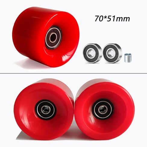 70mm Longboard Wheels 80A Contains ABEC-9 Bearings and Spacers,Skateboard Riser Pads,Skateboard Hardware Screws Bolts,fit for Your Longboard Skateboards.-Black in Saudi Arabia