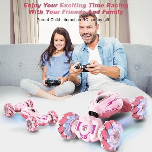 ألعاب سيارات RC للأولاد والبنات من عمر 6 إلى 12 عامًا، هدايا عيد الميلاد لعمر 6 7 8 9 10 11 12 عامًا، سيارة حيلة تعمل بالتحكم عن بعد بمستشعر للإيماءات مع موسيقى أضواء 2.4 جيجا هرتز 4WD وجهاز تحكم عن بعد يدوي 360 درجة تدور الانجراف الشامل in Kuwait