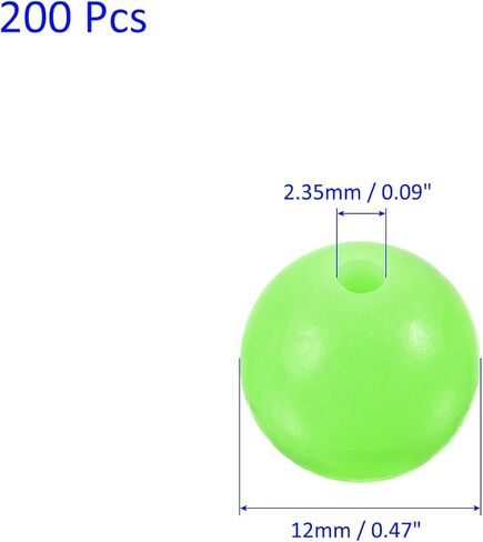 200 Pcs Glow Fishing Beads - Plastic Luminous Round Soft Bait Egg Lure Rigs Apply to Outdoor Tackle Tool (10mm, Red) in Kuwait