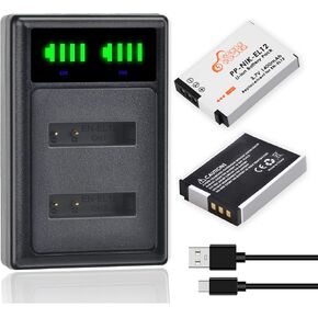 Pickle Power EN-EL12 Battery and LED Display Charger Compatible with Nikon S9900 S9700 S9500 S9300 S8200 S8100 S6300 S6200 S6100 S6000 AW130 AW120 AW100 B600 A1000 and More