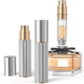 10ml Perfume Atomizer Travel Refillable,Bottom-Filling Fragrances Perfumes Bottle,Mini Cologne Dispenser, Portable Sprayer Pocket Size for Women Men Cruise Car Trip Gift 0.34oz (Gold)