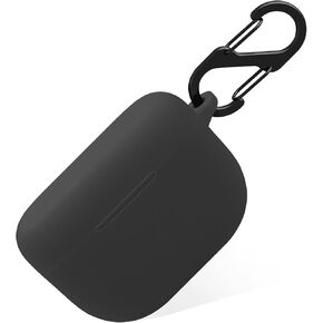Geiomoo Silicone Case for Jabra Elite 10, Jabra Elite 10 Gen 2, Jabra Elite 8 Active Gen 2, Jabra Elite 8 Active Protective Cover with Carabiner (Black)