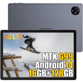 Ulefone TAB A11 PRO Unlocked Android 14 Tablet (WiFi+Cellular), 11" Display, MediaTek Helio G99 Octa-Core 16GB RAM+128GB ROM, 8800mAh Battery, BT5.2/GPS/NFC/4G LTE/WiFi/Widevine L1 Support