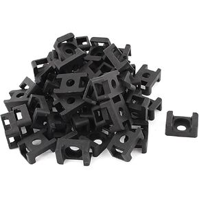 uxcell 9mm Width Cable Zip Tie Mount Base Saddle Type Wire Holder 50Pcs