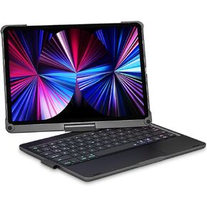 360 Stylish Swivel Keyboard Case for iPad 10th Generation with Smart Trackpad for iPad 10.9 inch 10th Generation Rotating Case 2022, Smart Backlit & Pencil Holder, Rose Gold