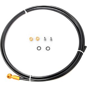 Farbetter 2500mm Bicycle Hydraulic Disc Brake Hose Kit for Shimano BH90 System, Including Banjo Adapter, Red/Gold/Silver